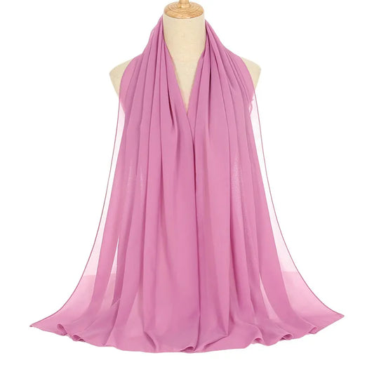 Foulard Hijab en mousseline de soie - Rose